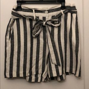 Who What Wear striped high waisted shorts